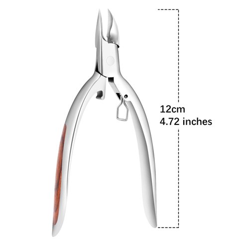 Moosec Toenail Clippers for Ingrown and Thick Toenails with Safety Lock Comfortble Wooden Handle Sturdy Toenail Clippers