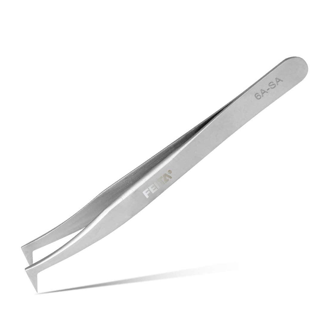 Individual C-Shaped Tip Lashes Tweezer - FEITA Professional Stainless Steel Curved Tweezers Precision for 3D Volume Eyelashes Extensions (1 Pc)