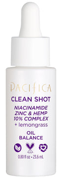 Face Serum by Pacifica - Clean Shot Niacinamide 10% Solution with Zinc & Hemp Seed Oil – Balancing Facial Serum for Oily & All Skin Types, Vegan & Cruelty-Free, 0.8 oz