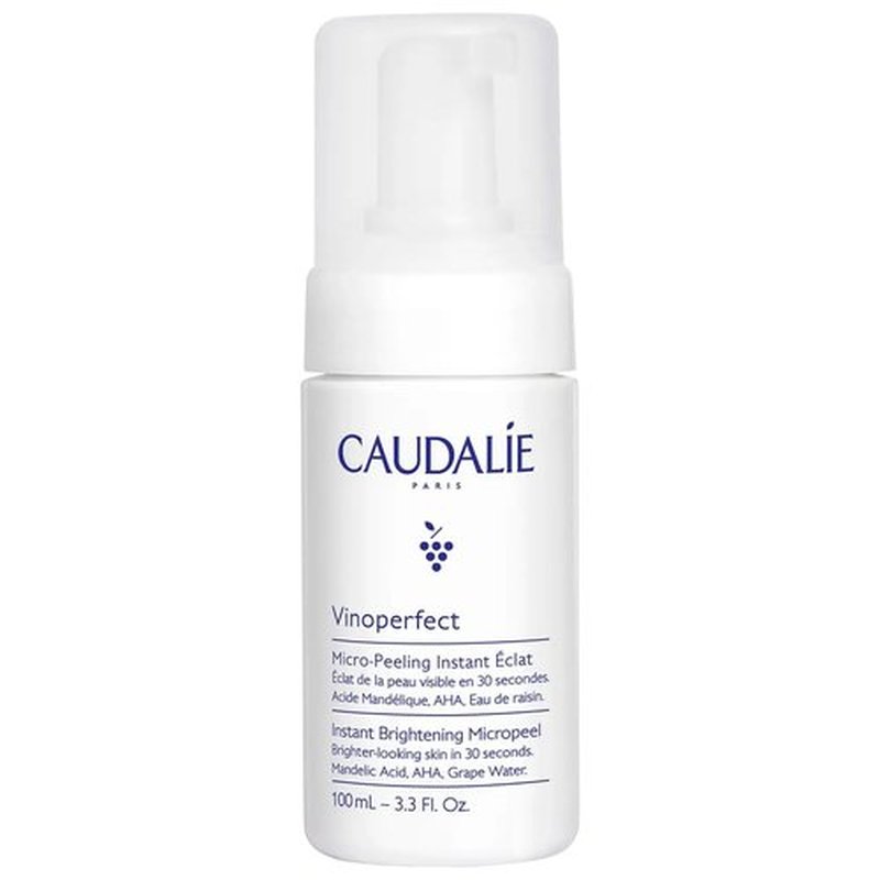 Caudalie Vinoperfect Micropeel Foam Cleanser - Instant Brightening with Mandelic Acid & AHAs | 100 mL