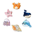 6PCS Sea Animals Small Hair Claw Clips for Women Girls Mini Ocean Hair Clip Hair Accessories with Sturdy Grip White Elephant Gifts