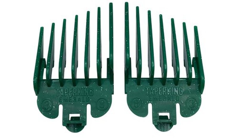 Taper King® Guide Combs 2.0 – Improved Quality, Upgraded Design for At Home Taper & Fade Haircuts – Emerald (#3 to #8) – Compatible with Wahl/Conair Clippers