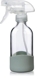 Skiennix 8oz Clear Glass Spray Bottle - Refillable, Leakproof & Eco-Friendly with Adjustable Nozzle | Perfect for Cleaning, Hair, Plants & Essential Oils (1 Pack)