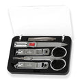 [Made in Korea] ROYAL 5 Pcs Compact Nail Clippers Set-Nail Clipper, Cuticle Remover, Nail File, Mini tweezer, Safety Scissors with Portable case Black