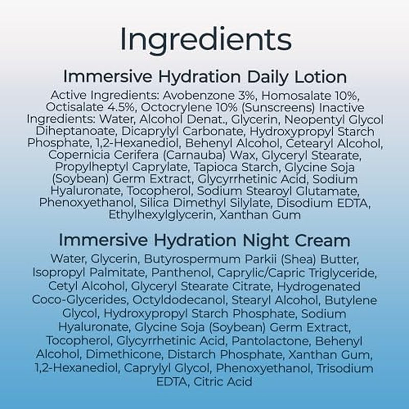 Eucerin Face Immersive Hydration Skin Care Set, Daily Face Lotion with SPF 30 (2.5 Fl Oz) + Night Cream with Hyaluronic Acid (2.5 Oz), Facial Moisturizer Improves the Look of Fine Lines and Wrinkles