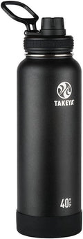 Takeya Actives Stainless Steel Water Bottle - Insulated, Leakproof, Keeps Drinks Cold 24 Hrs | 24 oz Bluestone