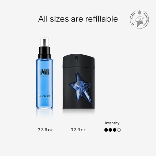 Mugler A*Men Eau de Toilette - Long Lasting Men's Cologne - Woody & Ambery with Patchouli & Coffee Extract