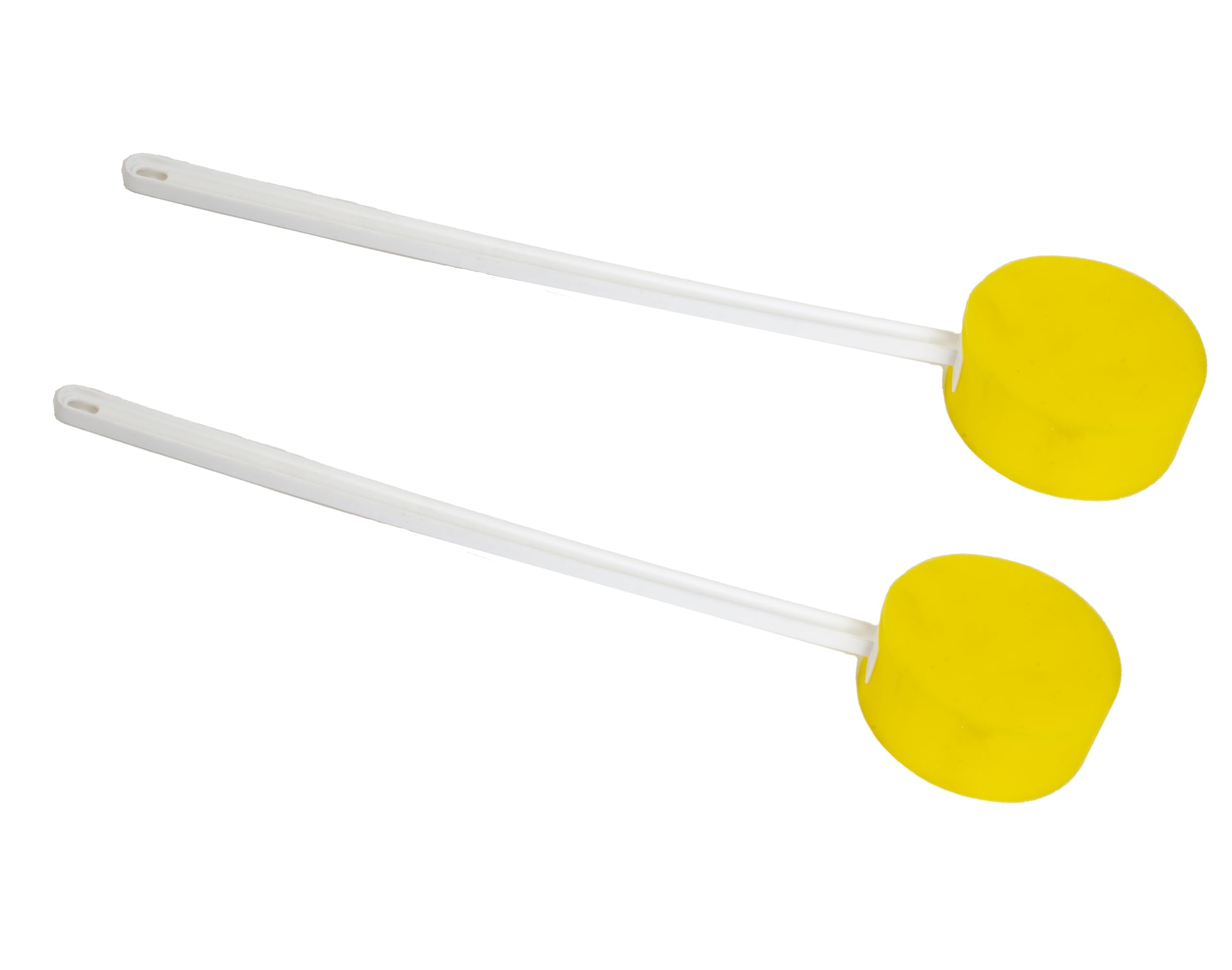 Essential Medical Supply Deluxe 2 Pack of Round Bath and Shower Sponges with 20" Long Plastic Handle and Hanging Hook - Extra Long Handle to Get to Hard to Reach Areas While Showering and Bathing