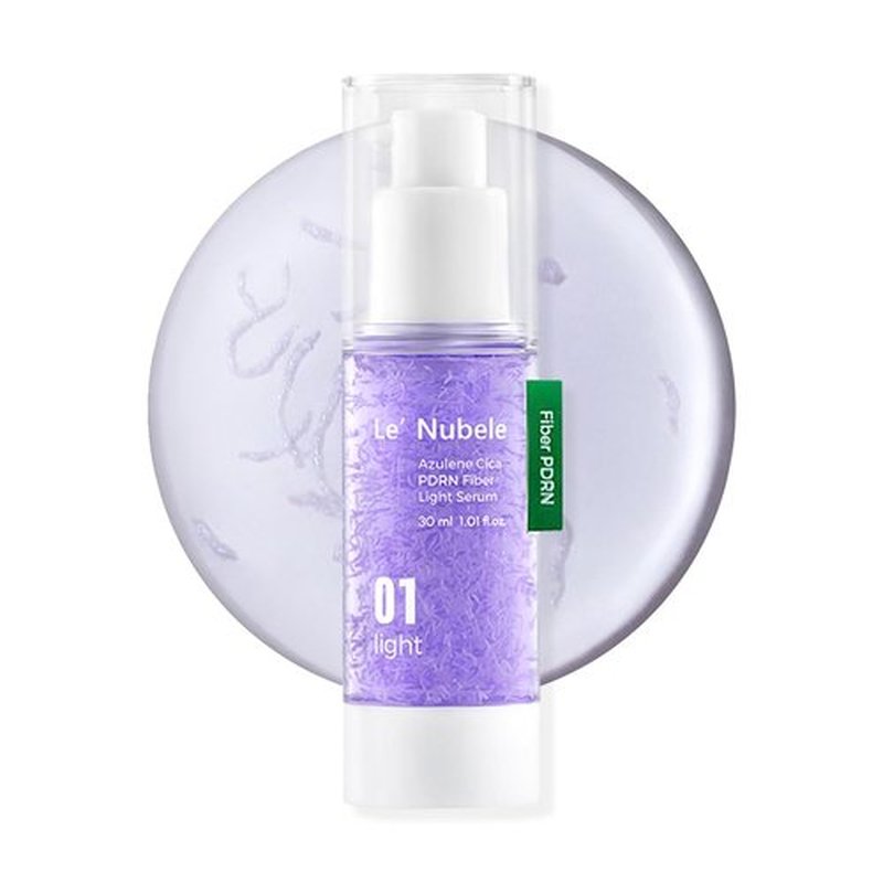 Le Nubele Azulene Cica PDRN Fiber Light Serum 01, Salmon DNA PDRN 2,000ppm, Peptide, Panthenol, Skin Restoration, Barrier-Repair, Hydrating & Firming, Korean Skin Care, 30ml/1.01 fl.oz.