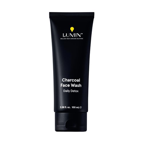 Lumin Charcoal Face Wash for Men - Daily Detox Cleanser & Hydrating Exfoliator, 3.4oz