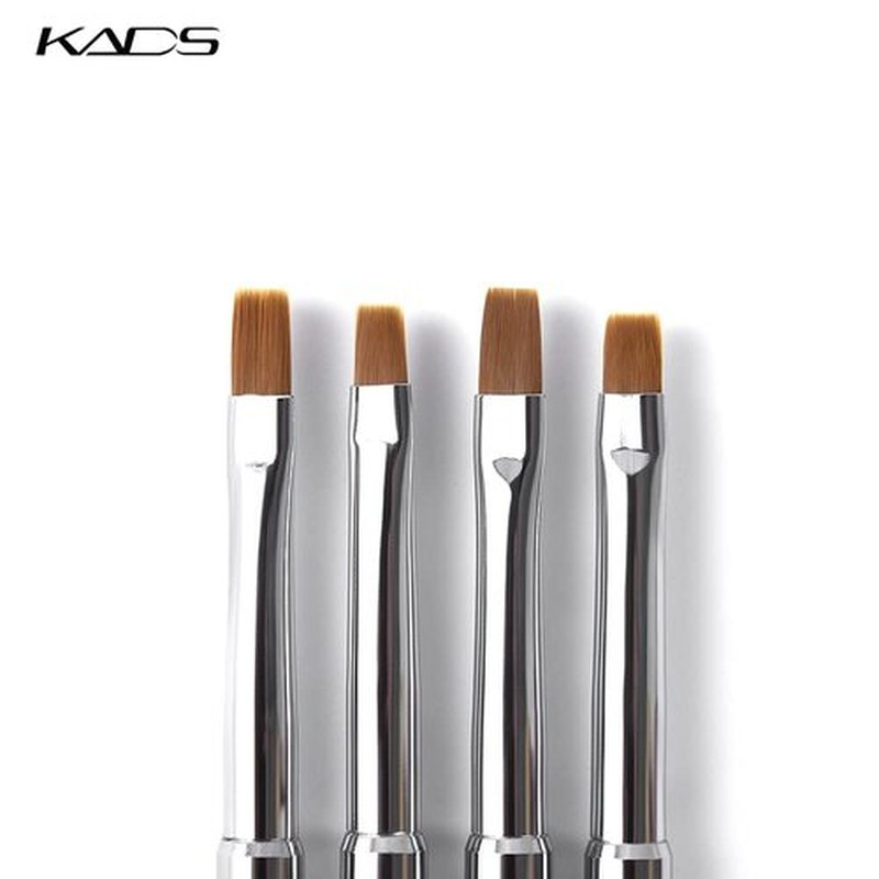 KADS Nail Art Gel Acrylic Brush Carving Pen Brush Nail Drawing Painting Pen Liquid Powder DIY Manicure Tool (Pink+Black, 2Pcs 4#+ 2Pcs 6#)