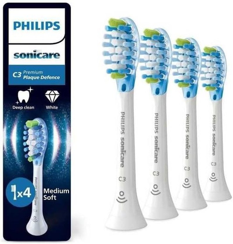 Philips Sonicare C3 Premium Plaque Defense Toothbrush Heads - Original 4-Pack, White, HX9044/87