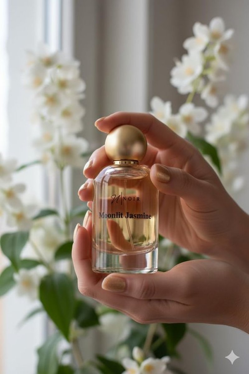 NOIR Moonlit Jasmine Eau de Parfum for Women - Warm Floral Scent with Jasmine, Peach & Amber | Long-Lasting Luxury 100ml / 3.4 Fl Oz