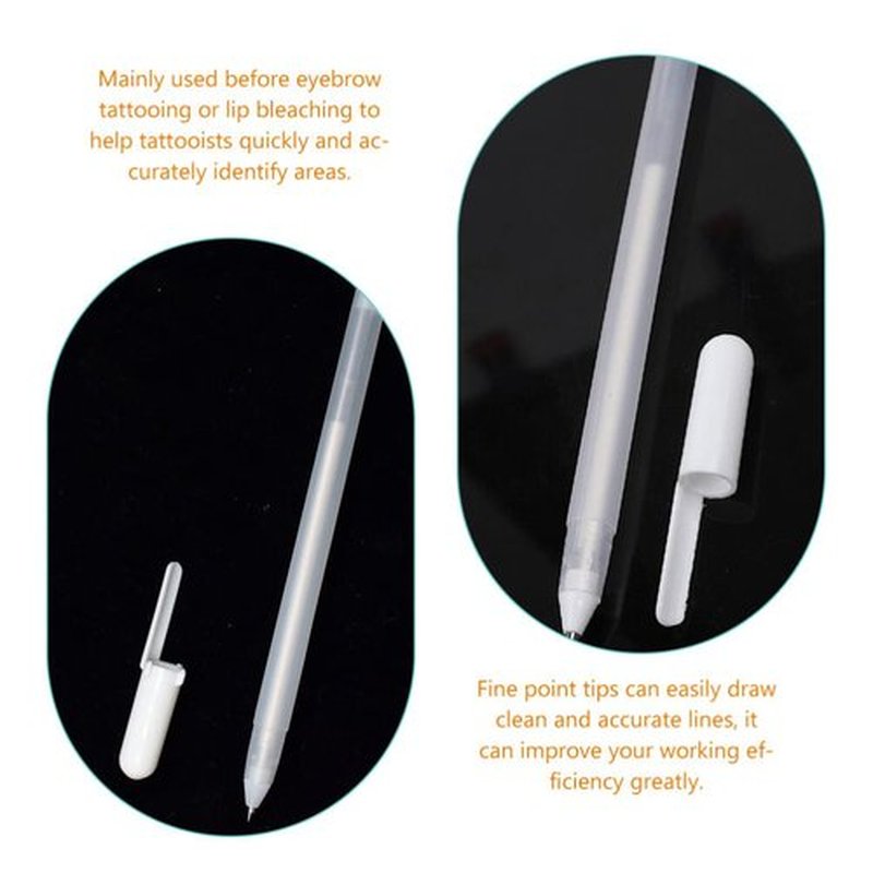 minkissy 6Pcs Eyebrow Mapping Pencil - White Eyebrow Pen White Microblading Markers for Skin Makeup Position Mapping Mark Tools Brow ()
