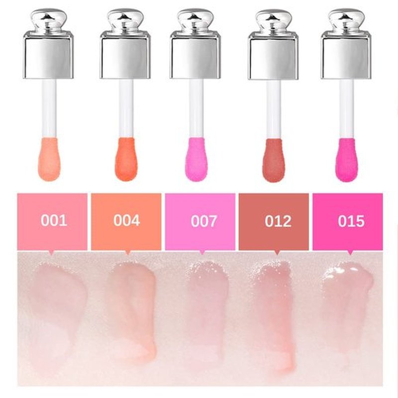 GECOMO 2PCS Hydrating Lip Glow Oil, Lip Oil Gloss Transparent Toot Tinted Nourishing Long Lasting Repairing Lightening Lip Lines (RASPBERRY) 0.2 OZ