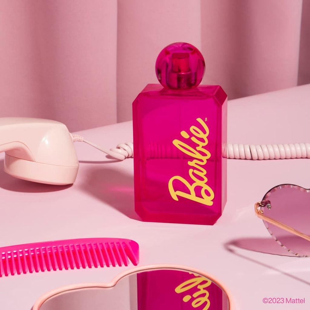 DefineMe Barbie Perfume Bundle, 100 mL Bottle and 8 mL Travel Spray, Fruity and Gourmand Fragrance with Strawberry, Dragon Fruit, Whipped Cream & Sandalwood Notes, Perfumes for Women