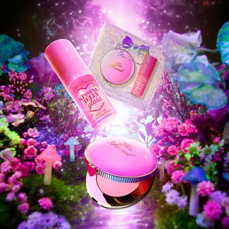 Too Faced Dream A Little Dream Blush & Lip Gloss Set | Cloud Crush Powder Blush + Kissing Jelly Lip Oil With Sheer Coverage, Gift Set