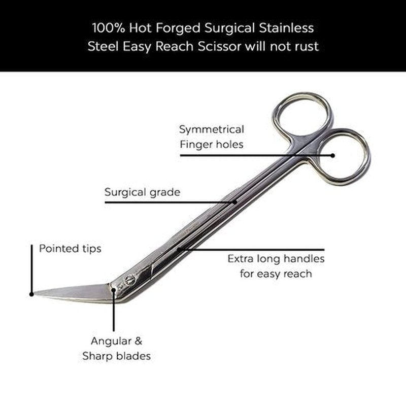 DreamCut Long Handled Toenail Scissors - Stainless Steel