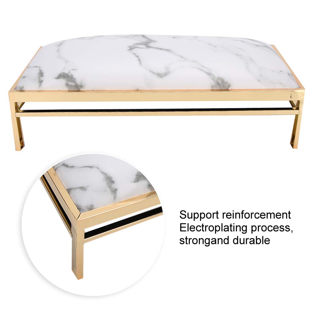 Wallfire Nail Art Hand Pillow, Stylish and Elegant PU Leather Manicure Arm Rest Cushion, Anti-Slip and Soft Hand Cushion for Nail Art Salon Home, Nail Art Equipment Tools(Marble)