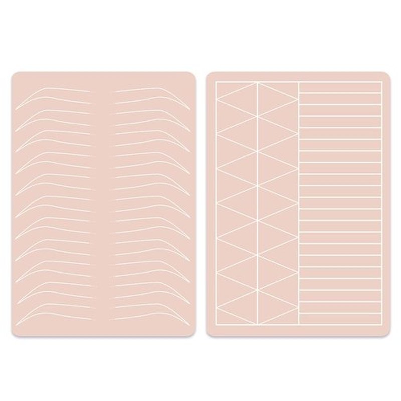 Lencharm 5PCS Double Sides Silicone Practice Skin Permanent Makeup Tattoo Microblading Microshading Practice Fake Skins for Tattooing Brows Ombre Eyebrows Tattoos