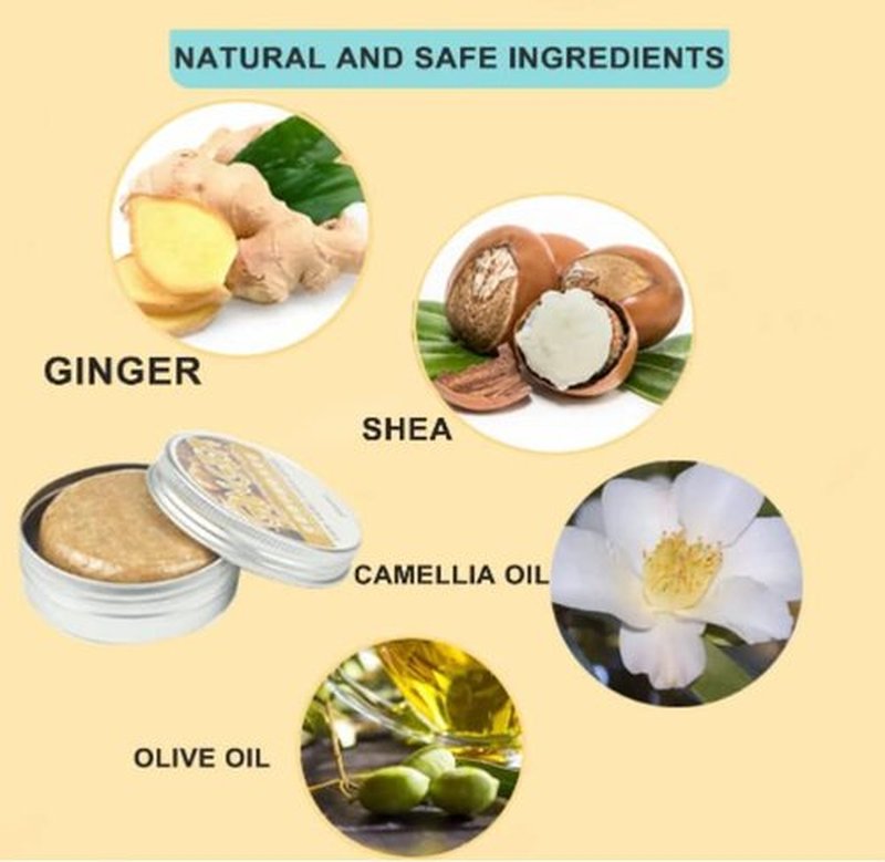 Ginger Shampoo Bar for Hair Regrowth and Anti-Dandruff - 2 Pack Natural Organic Soap for Hair Growth and Anti-Itching