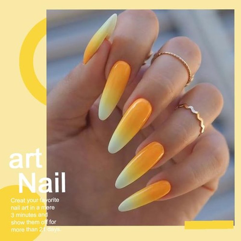 Arte Clavo 15ml Cream Yellow Nail Gel Polish, Soak Off Nail Gel Polish Nail Art Manicure Salon DIY at Home UV LED Light Required - Bright Pastel Yellow 3023…
