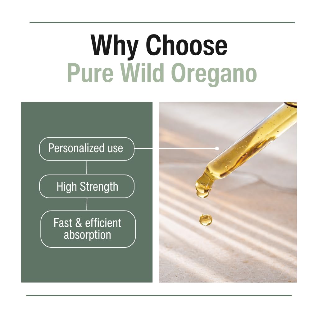AROMAVITA Wild Oregano Oil Organic - 100% Pure Undiluted Organic Wild Oregano Oil with 86-90% Carvacrol, Immune Support - Plant-Based, Herbal Supplement - Vegan, Non GMO, Gluten Free, 1fl.oz/30ml
