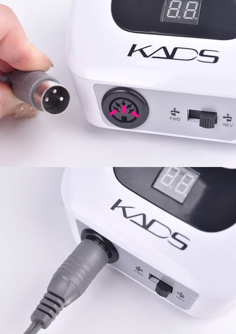 KADS 300-35000RPM Electric Nail Drill Machine Set Low Noise Vibration for Acrylic Nail Drill Gel Art Remover Pedicure Tool Glazing Polisher Polishing Grinder