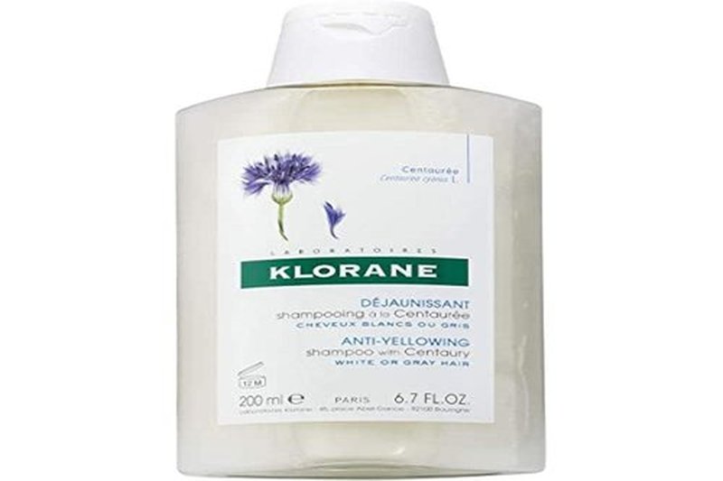 Klorane Shampoo with Centaury - Brightens Blonde & Gray Hair - Neutralizes Yellow & Brassy Tones - 13.5 fl. oz.