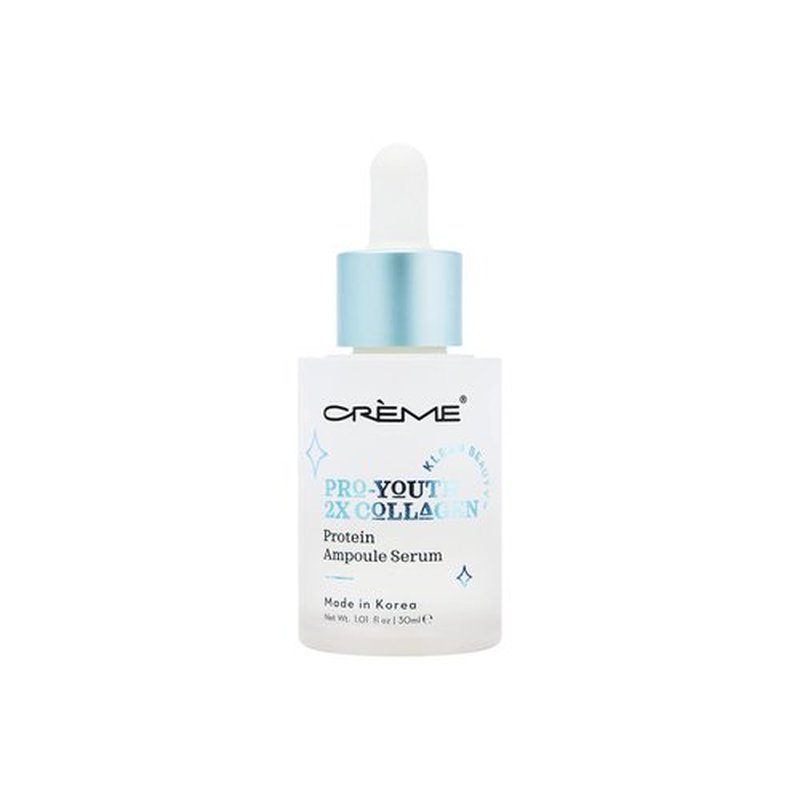 The Crème Shop Pro-Youth 2x Collagen Protein Ampoule Serum - Klean Beauty Facial Serum for Glowing Skin - Made in Korea