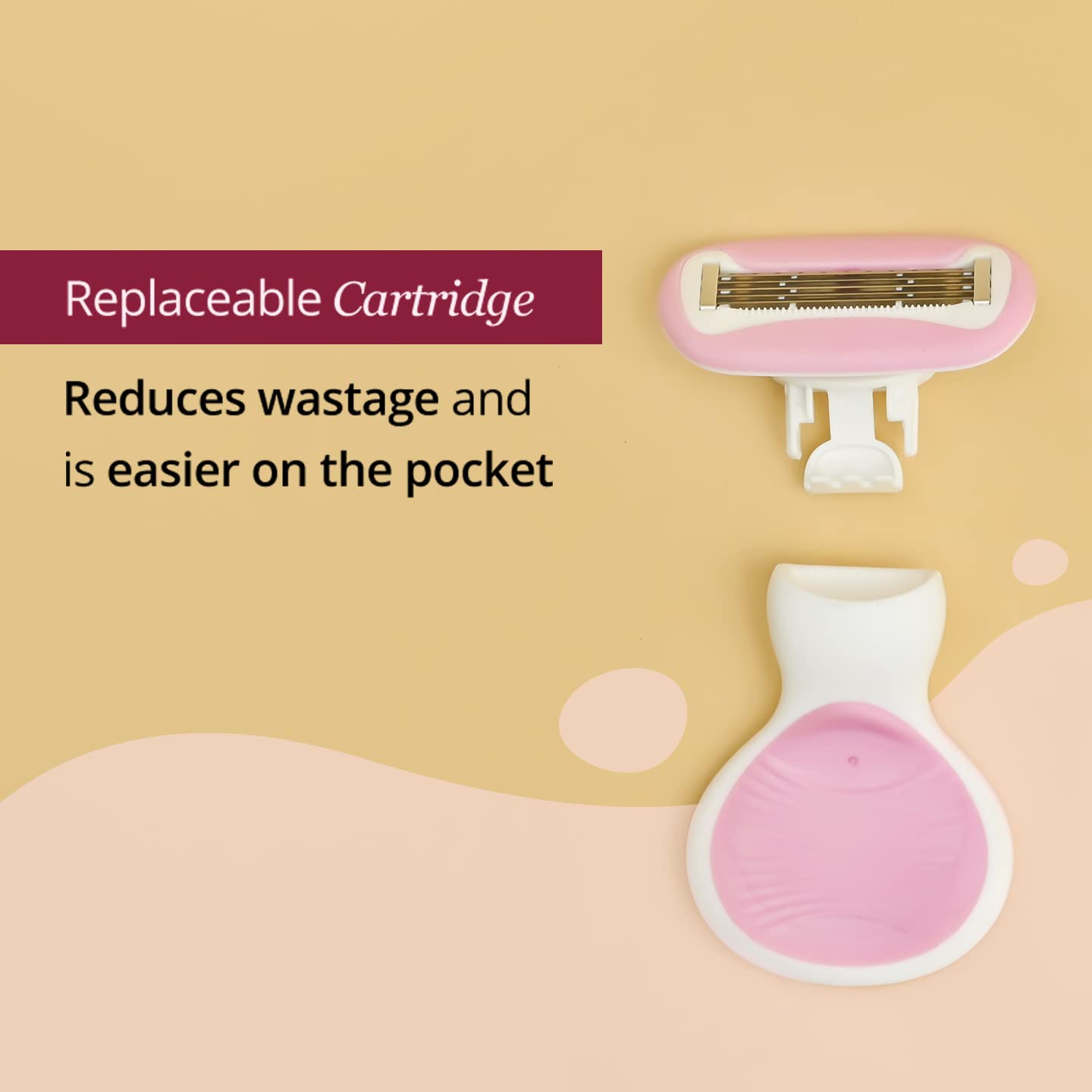 Carmesi Body Razor Mini for Women | 5-Blade Precision Shaving | Aloe Vera & Vitamin E Lubrication Strip | Travel Case Included | Smooth, Gentle Hair Removal for Sensitive Skin | 2 Count
