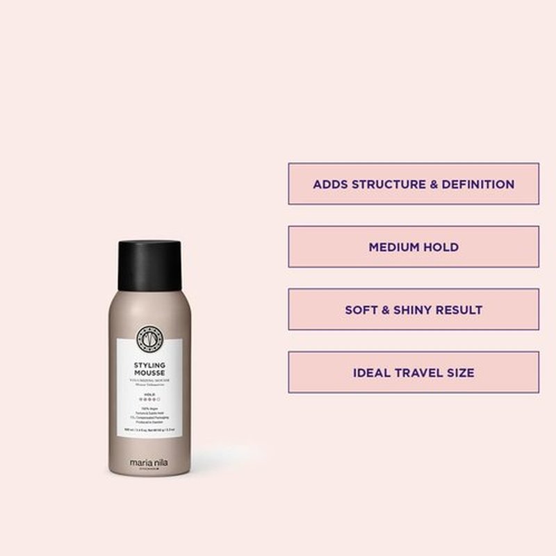 Maria Nila Styling Mousse - 3.4 Fl Oz | Volume Boosting & Static Reducing, 100% Vegan & Color Safe
