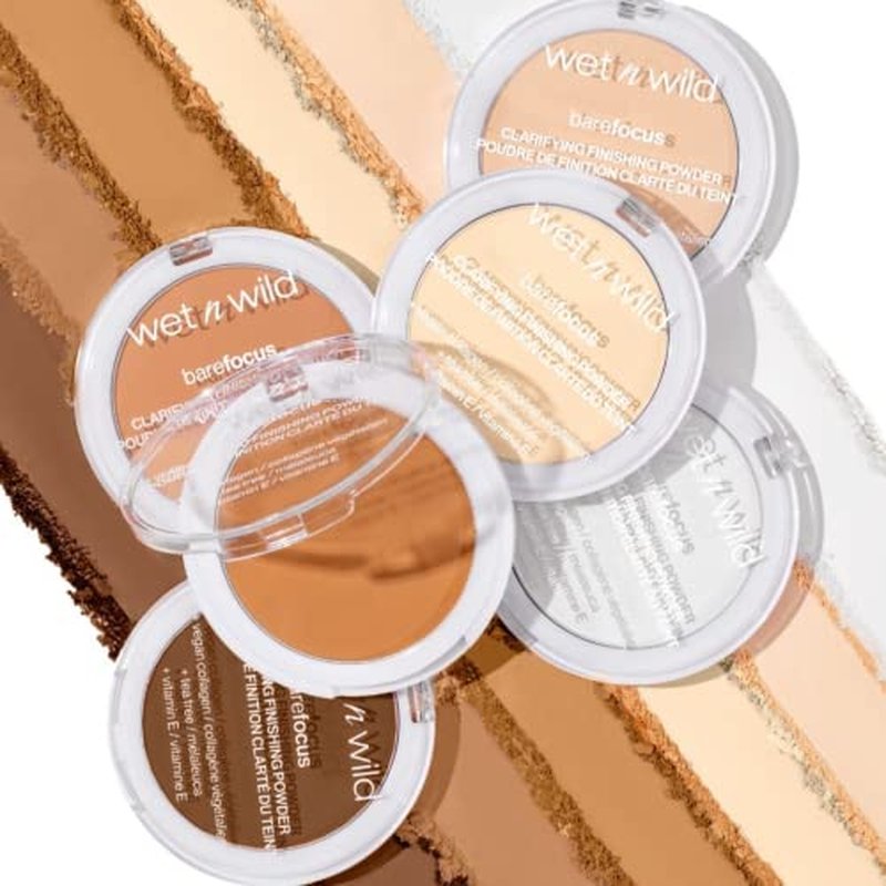 wet n wild Bare Focus Clarifying Finishing Powder | Matte | Pressed Setting Powder Translucent (Pack of 2)
