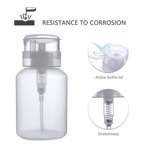 Biutee Clear Bottle 2 PCS Dispenser Bottle for Nail Polish and Makeup Remover 200ml (2 PCS)