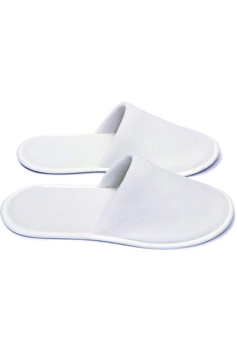 CHOCHILI 12 Pairs Fabric Packed Disposable Hotel Slippers for Airbnb Spa Salon Party Wedding Guests - Fits up to Adult US Men Size 10 & Women Size 11, White