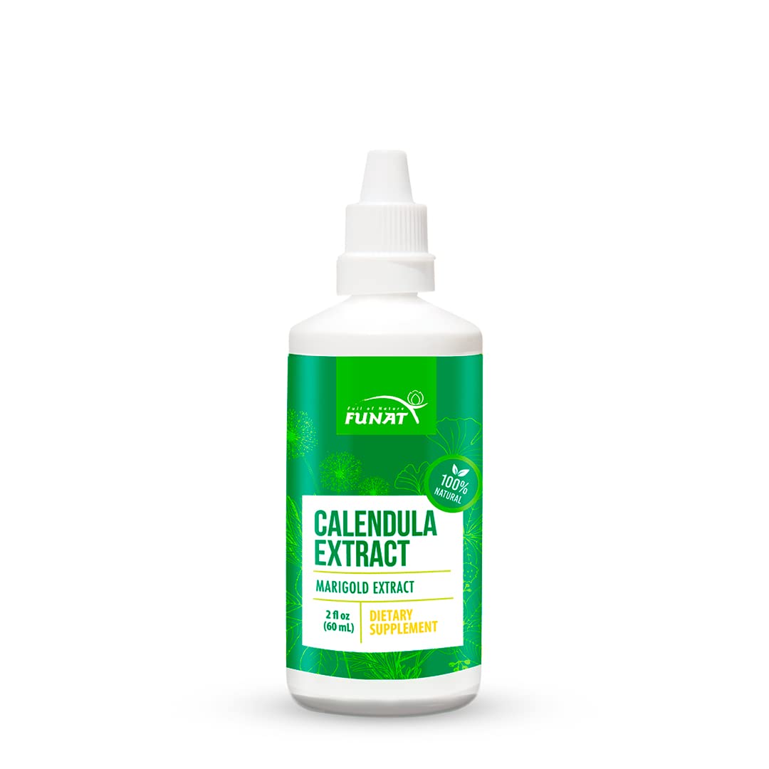 FULL OF NATURE FUNAT Calendula Marigold Extract: Promotes Healthy Skin and Digestive Wellness 2 fl Oz | 60 ml