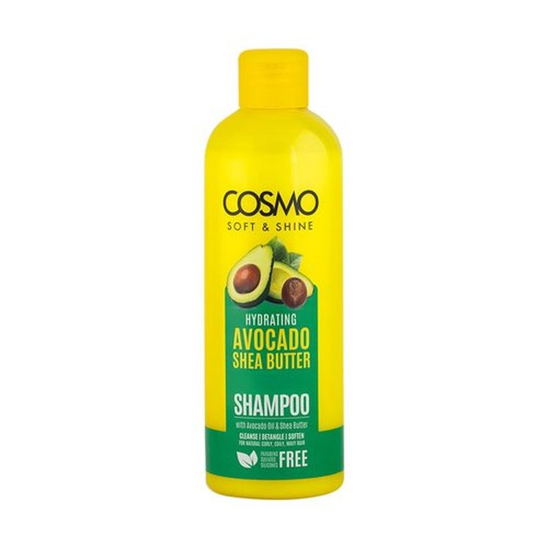 Cosmo Soft & Shine Shampoo - Hydrating Avocado & Shea Butter, 16.2 fl. oz | Paraben-Free, Sulfate-Free, Daily Use