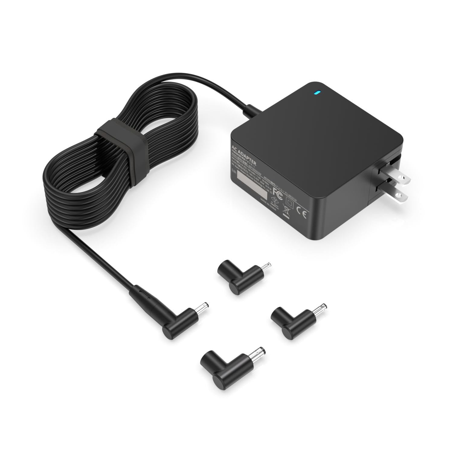 Dexpt Charger Compatible with ASUS Laptop Round Port, Laptop Charger Replacement for VivoBook, ZenBook & More, 65W/45W/33W, LED Indicator, 7.5 ft Power Cord