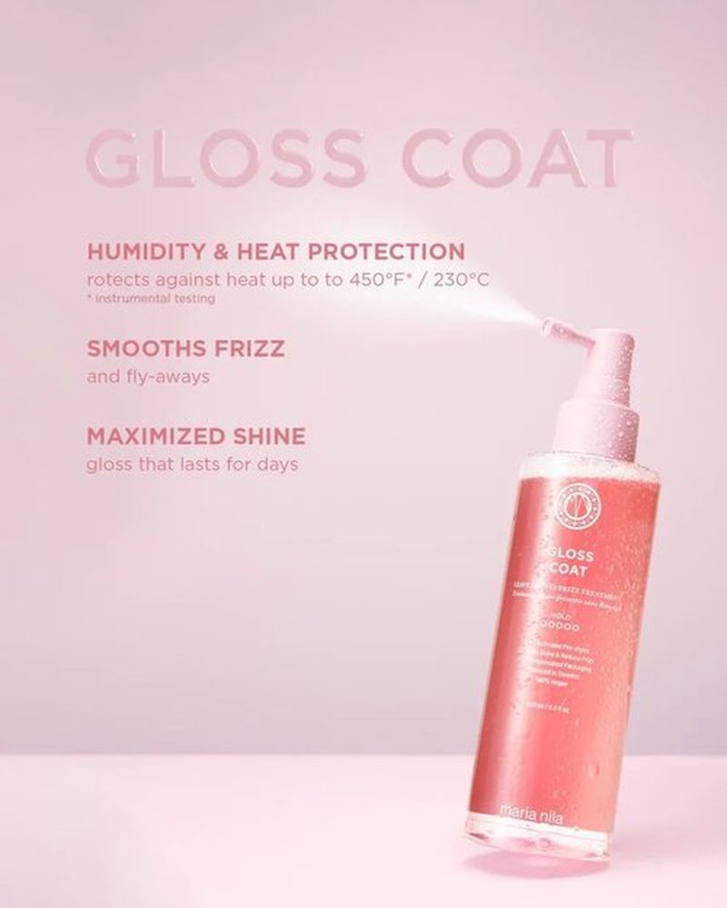 Maria Nila, Gloss Coat 6.8 Fl Oz, Heat-activated Smoothing treatment, For Long-lasting shine, Frizz control, & Humidity protection