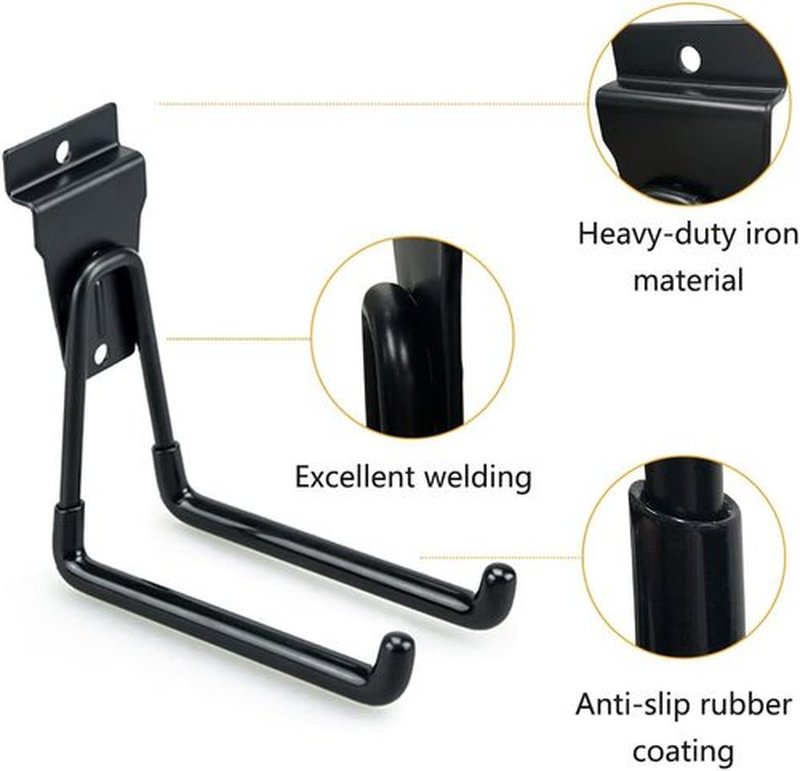 Slatwall Hooks - Multi-Size Garage Storage Utility Hanging Hooks | 14 Pack in Black