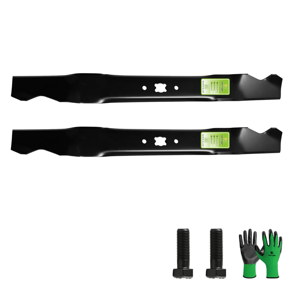 Parts Camp 2 Pack 942-0741A Mower Blades for Troy-Bilt 21" Deck Walk Behind Lawn Mowers – Fits TB110 TB210 TB220 TB230 TB240 TB280ES TB320 Replaces 742-0741A 742-0741 with Bow Tie Center Hole