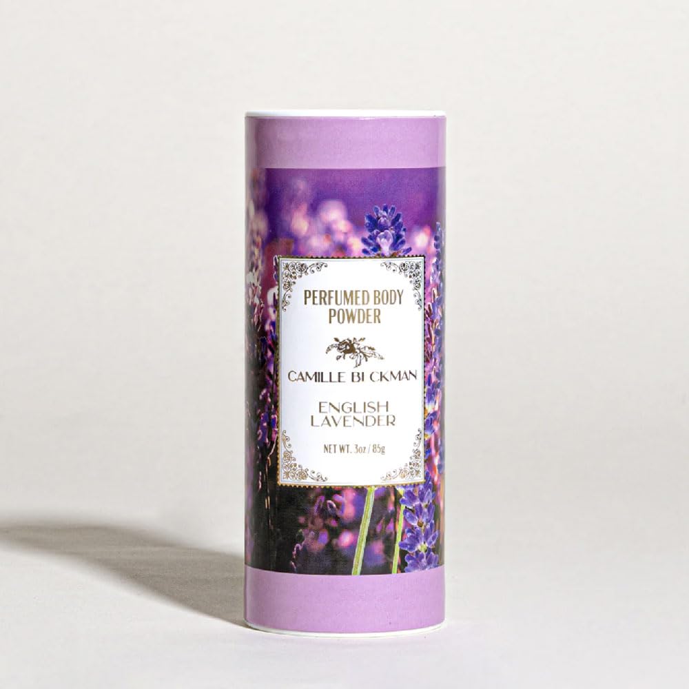 Camille Beckman English Lavender Scented Talc-Free Body Powder, Perfumed Dusting Powder, 3 Ounce