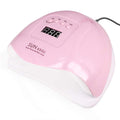 UV LED Nail Lamp, 80W Professional Nail Dryer for Gel Polish Curing - 4 Timer Settings, Fast Drying for Fingers and Toes, Home Salon Manicure Light, Pink