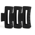 Hair Clips for Women - 4 Inch Large Claw Clips for Thin Thick Long Curly Hair, Strong Hold Big Square Jaw Clip Fashion Accessories for Women, 3 Pack Black Claw Clip