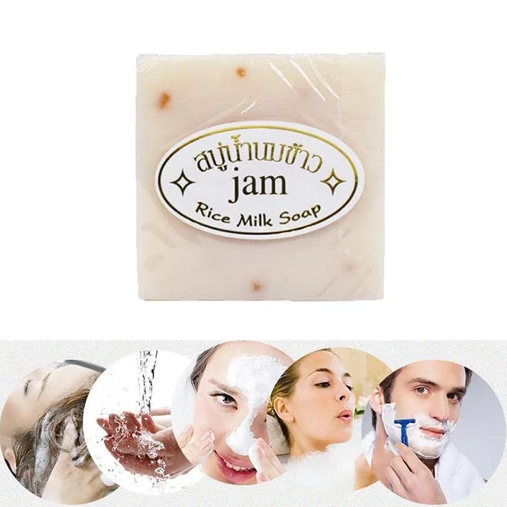 Maruomiki 5 PCS of Thai Rice Soap 65g Original Bath Soap Handmade Soap 10 Pieces Cold Process Soap Rice Milk Soap Facial Soap Gift Soap (5PCS)