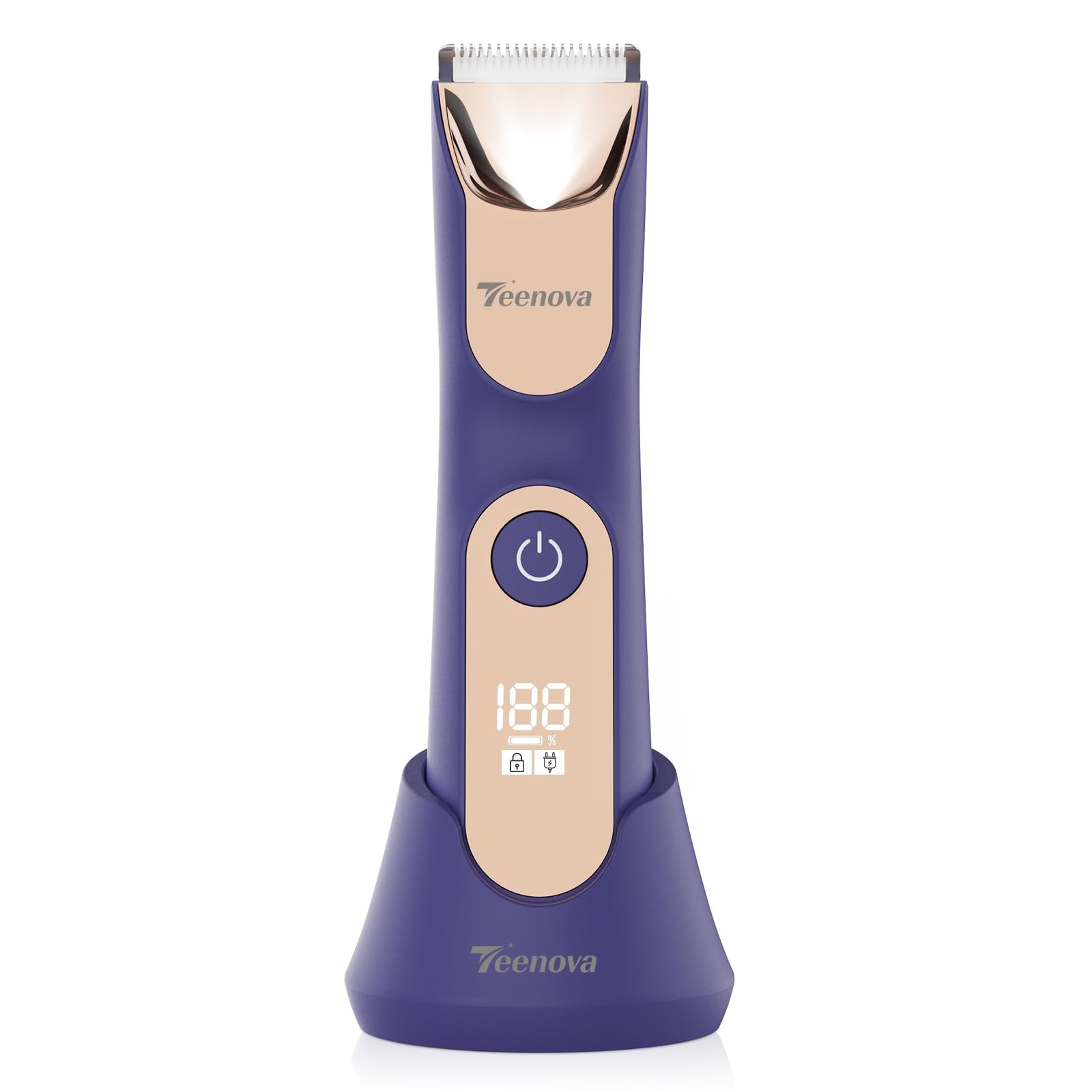 TEENOVA Electric Body Hair Trimmer - 3 in 1 Pubic Trimmer for Men, Purple