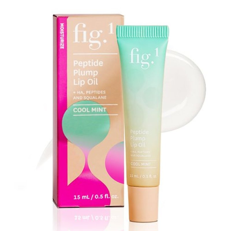 Fig.1 Peptide Plump Lip Oil - Hydrating Lip Gloss with Hyaluronic Acid & Vegan Squalane | Non-Sticky, 0.5 fl oz