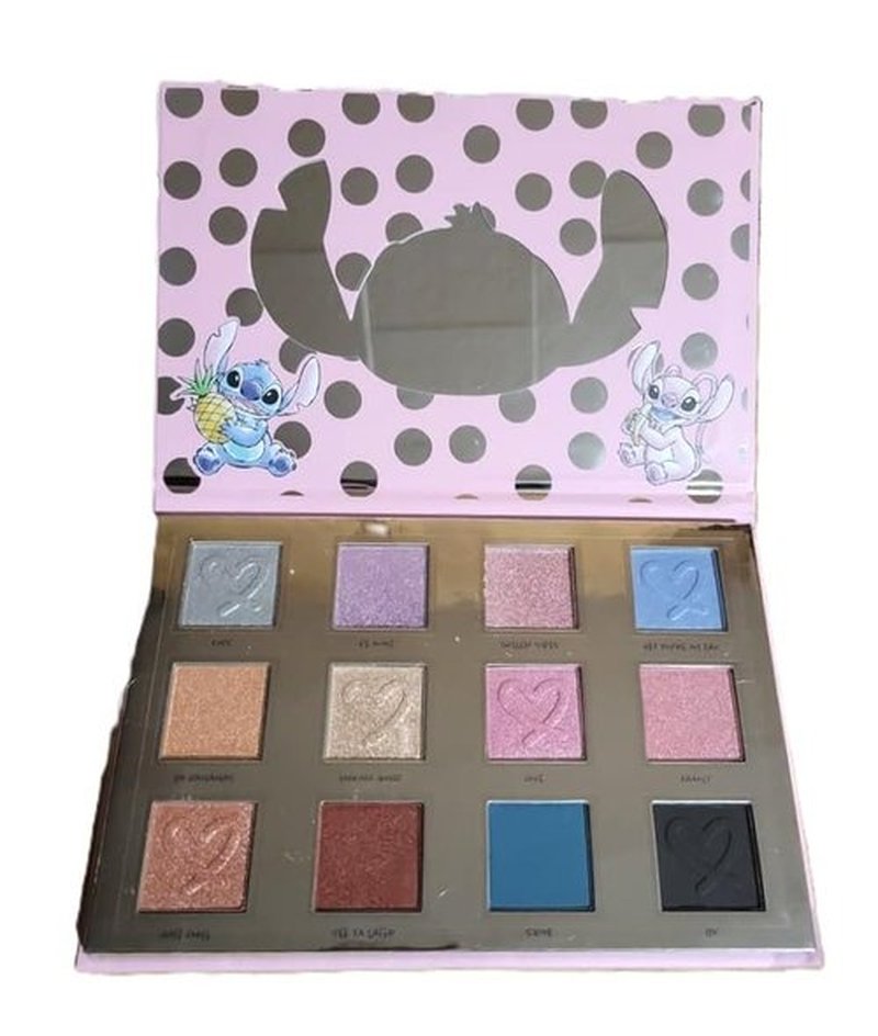 Taste Beauty 12 Color Eyeshadow Palette - Pink Polka Dot Design with Mirror for Stunning Looks