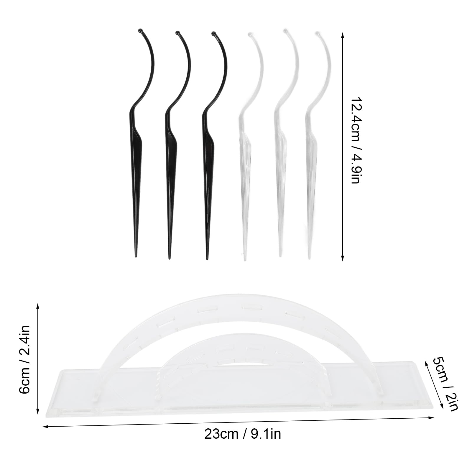 Lashes Display Rack, Clear Stand False Eyelashes Display Sticks Ergonomic 6pcs Sticks Washable Multifunctional for Beauty Salon