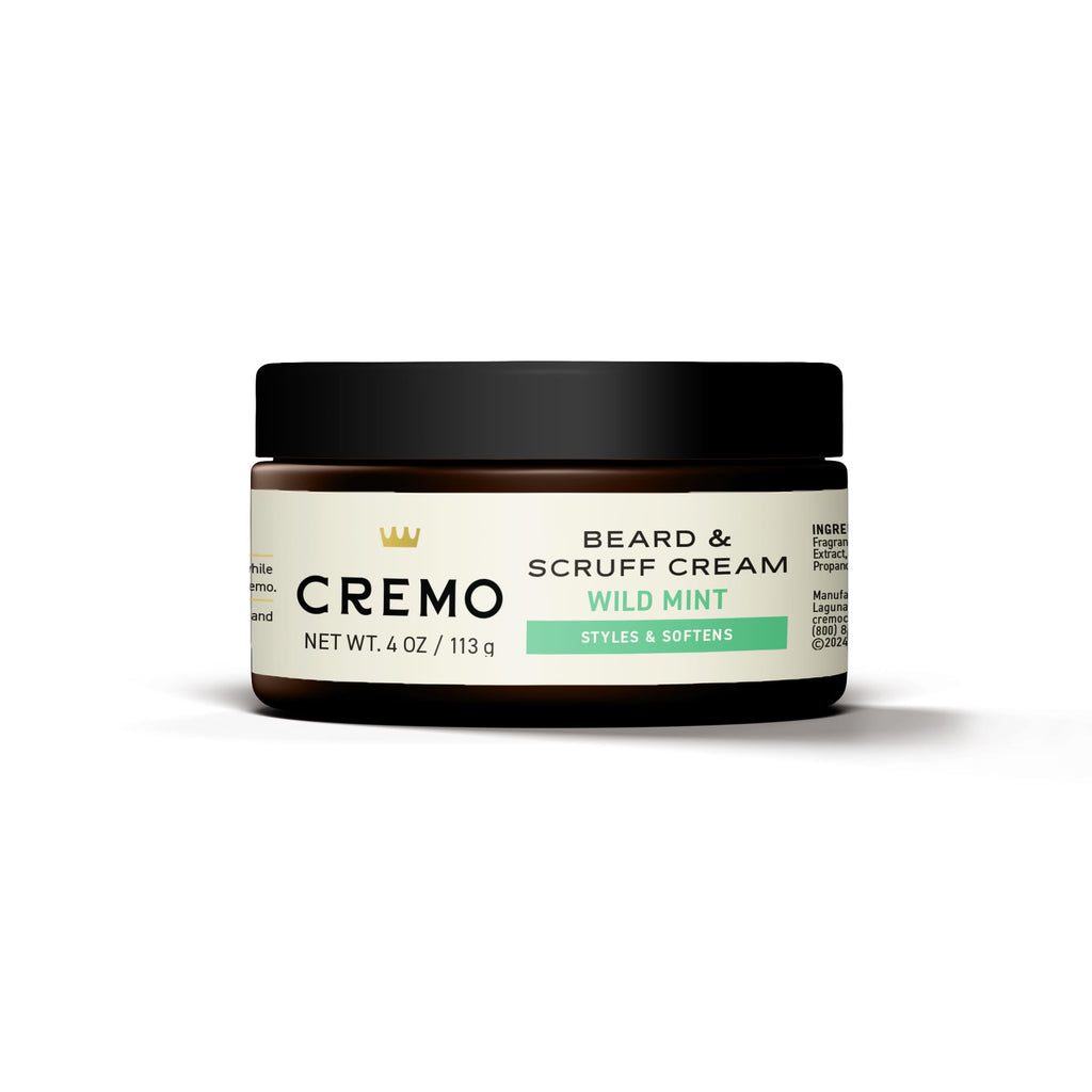 Cremo Beard & Scruff Cream, Wild Mint, 4 Ounce (Pack of 2) - Soothe Beard Itch, Condition and Offer Light-Hold Styling for Stubble and Scruff (Product Packaging May Vary)